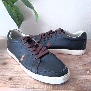 POLO Dark Brown Leather Sneakers- 10.5 D